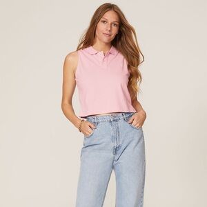 POLO RALPH LAUREN SLEEVELESS POLO GOLF SHIRT PINK